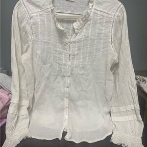 Faherty White Textured Blouse